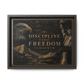 Discipline Today, Freedom Tomorrow – Patriotic Eagle Framed Canvas Wall Art