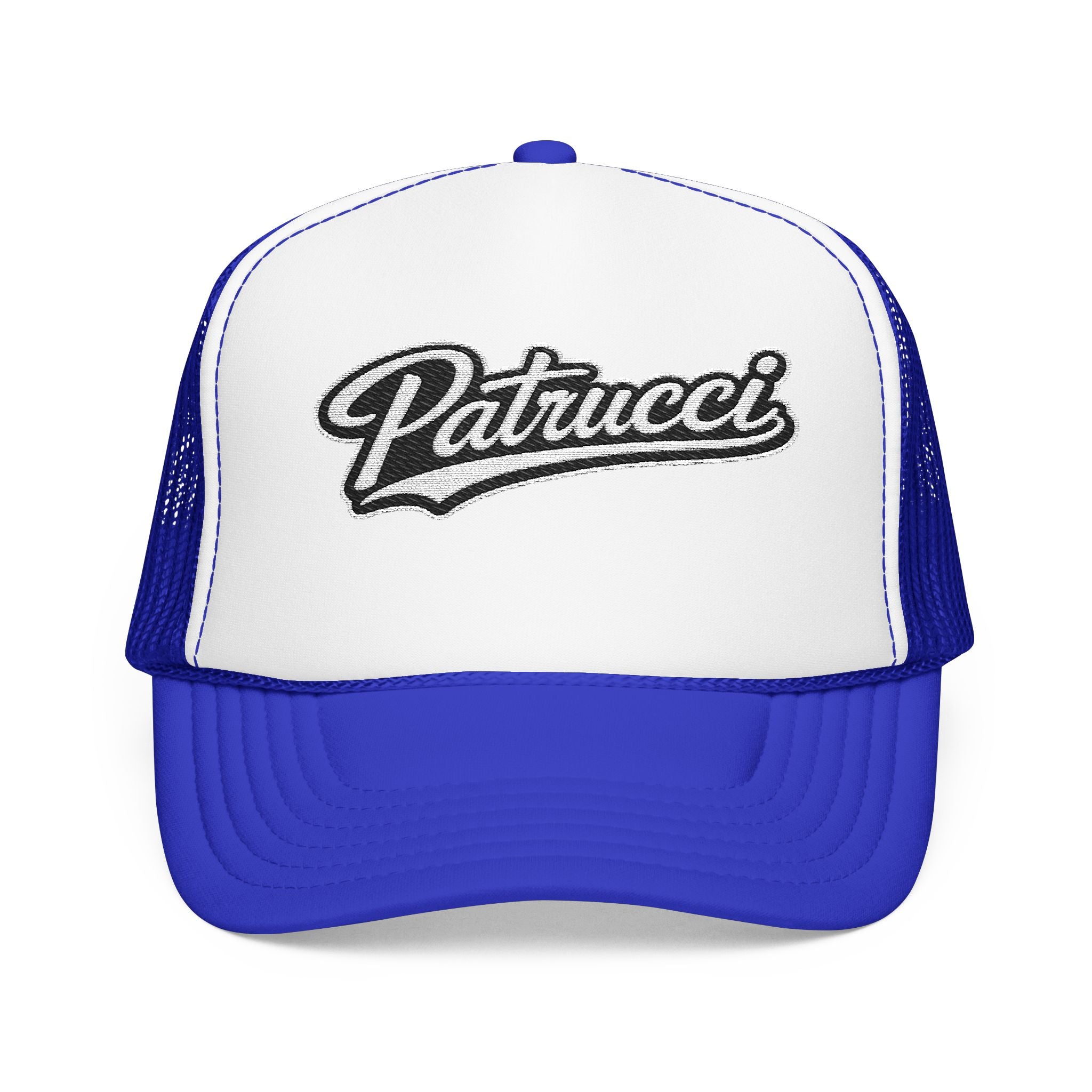 Patrucci Script Trucker Hat – Retro Foam Mesh Cap
