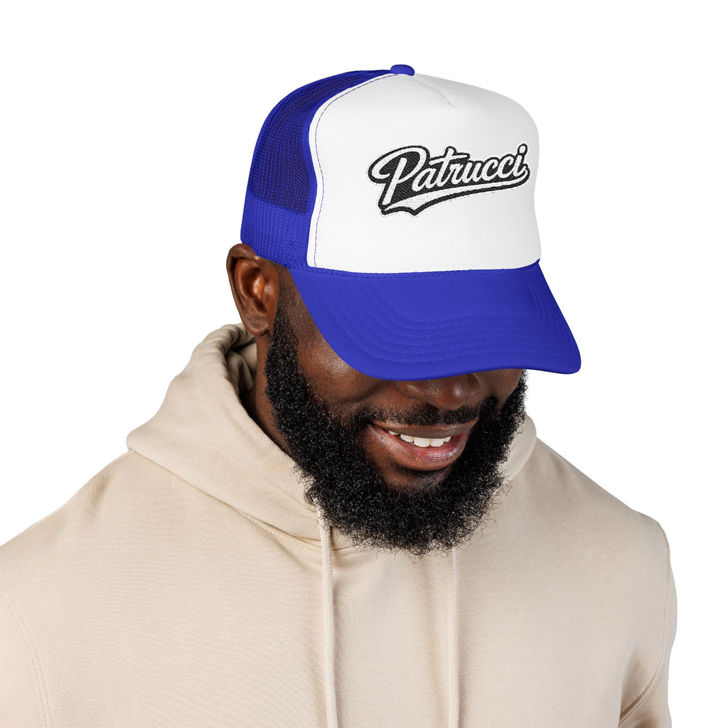 Patrucci Script Trucker Hat – Retro Foam Mesh Cap