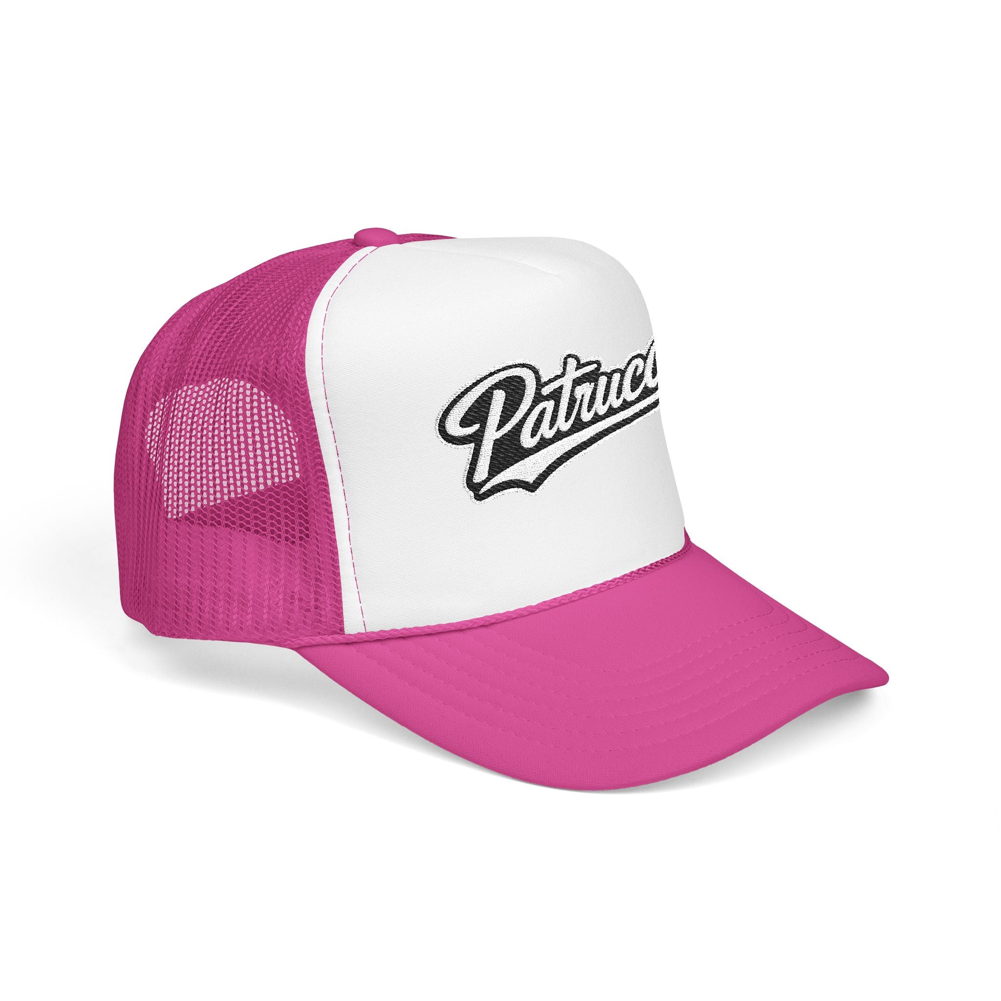 Patrucci Script Trucker Hat – Retro Foam Mesh Cap