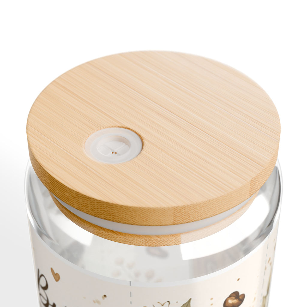 But First, Coffee Glass Cup with Bamboo Lid & Straw | 16oz Iced Coffee Cup | Cute Coffee Lover Gift | Aesthetic Coffee Tumbler