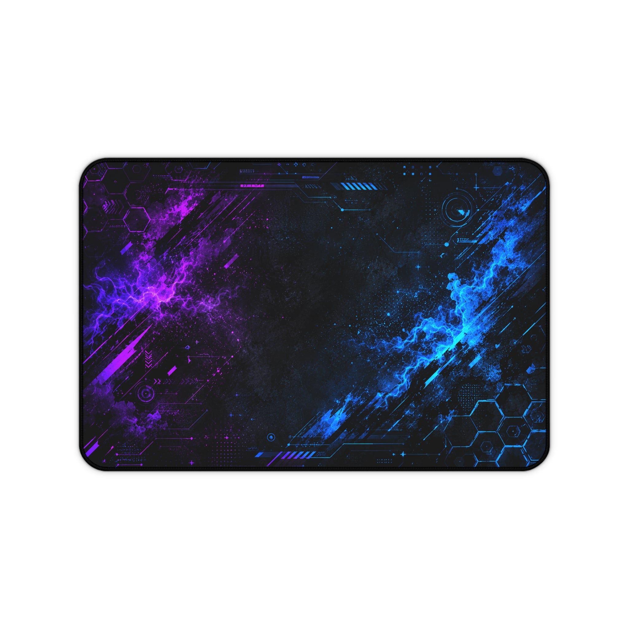 Cyber Neon Gaming Desk Mat – Futuristic RGB Mouse Pad