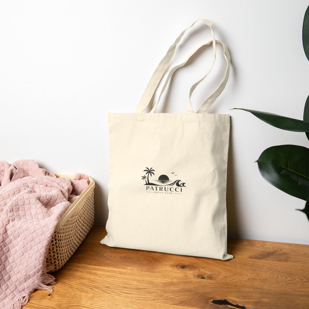 Canvas Tote Bag — Minimal Beach Logo "PATRUCCI" Eco Market Tote