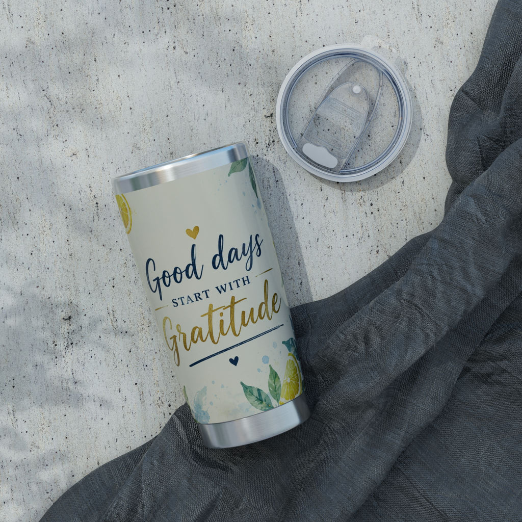 Good Days Start With Gratitude™ 20oz Tumbler – Lemon Floral Travel Cup