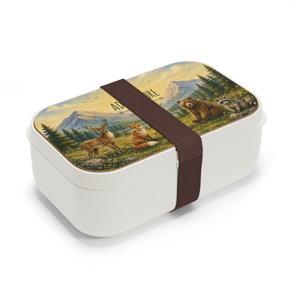 Adventure Awaits Personalized Bento Lunch Box – Woodland Animals Lunch Box for Kids | Eco-Friendly Picnic & School Lunch Container