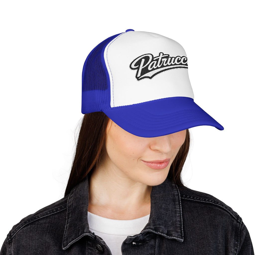 Patrucci Script Trucker Hat – Retro Foam Mesh Cap