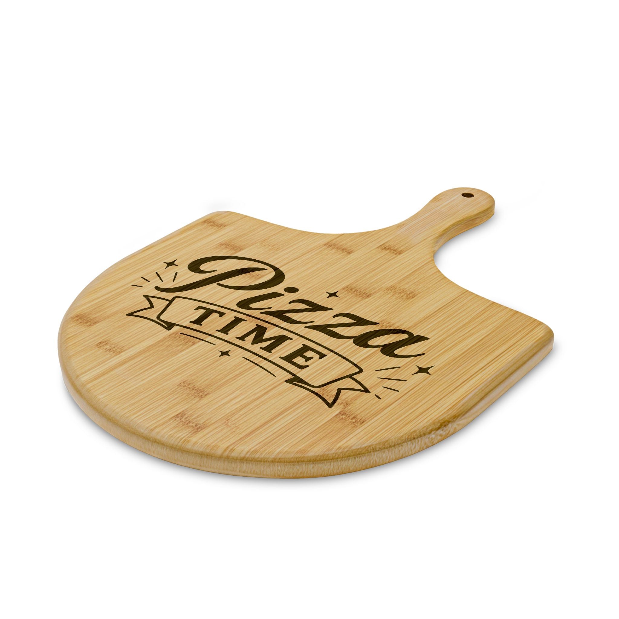 Pizza Time Bamboo Pizza Board | Engraved Serving Peel